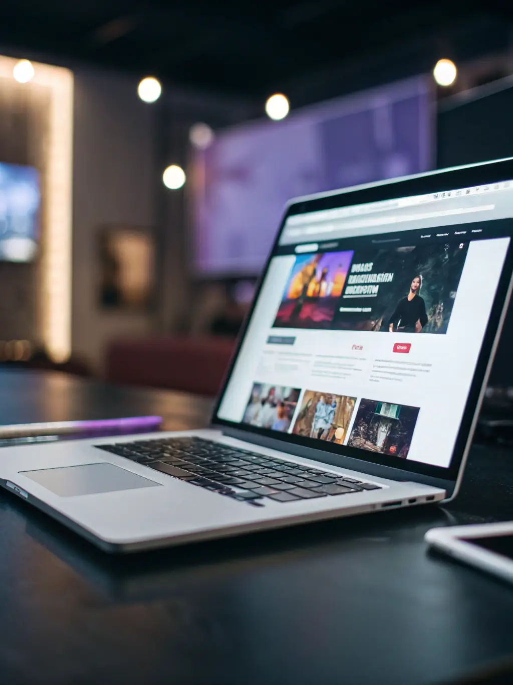 A visually appealing website mockup displayed on a laptop screen, showcasing clear and concise website copy.